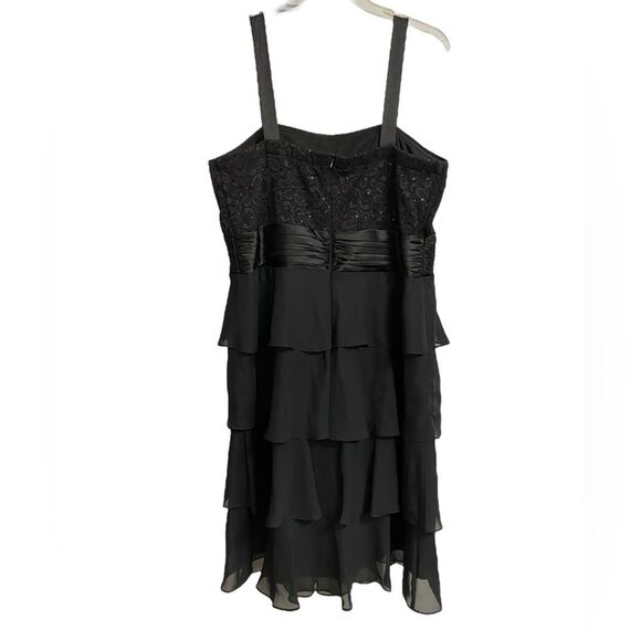 Dressbarn Collection Tiered Cocktail Dress Women's Size 16 Black Lace Whimsigoth - Picture 9 of 16